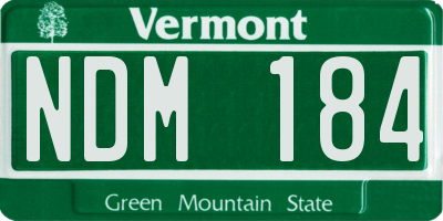 VT license plate NDM184
