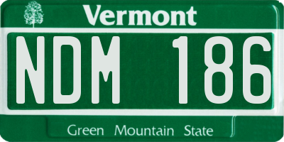VT license plate NDM186