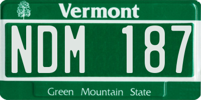 VT license plate NDM187