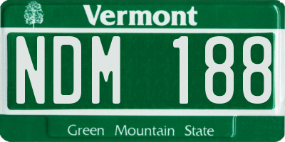 VT license plate NDM188