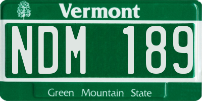 VT license plate NDM189