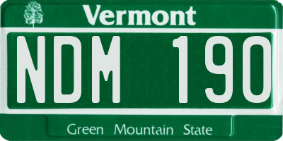 VT license plate NDM190