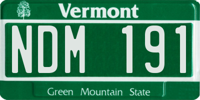 VT license plate NDM191