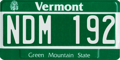 VT license plate NDM192