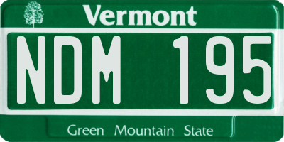 VT license plate NDM195