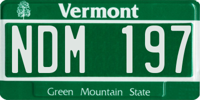 VT license plate NDM197