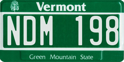 VT license plate NDM198