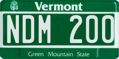 VT license plate NDM200