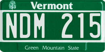 VT license plate NDM215