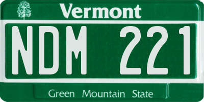 VT license plate NDM221