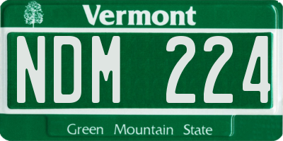 VT license plate NDM224