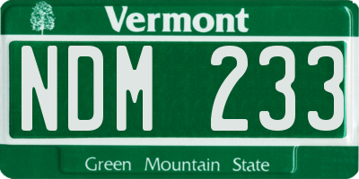 VT license plate NDM233