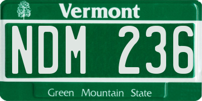 VT license plate NDM236