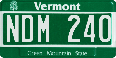 VT license plate NDM240