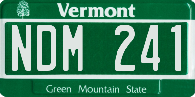 VT license plate NDM241