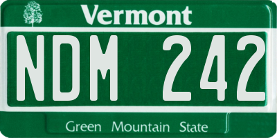 VT license plate NDM242