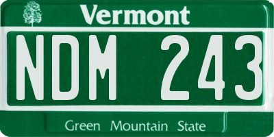 VT license plate NDM243