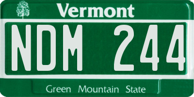 VT license plate NDM244