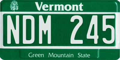 VT license plate NDM245