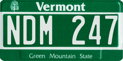 VT license plate NDM247