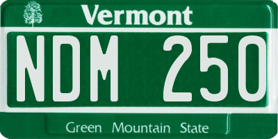VT license plate NDM250