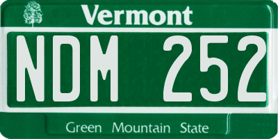 VT license plate NDM252