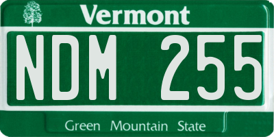 VT license plate NDM255