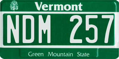 VT license plate NDM257