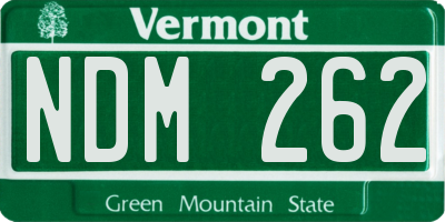 VT license plate NDM262