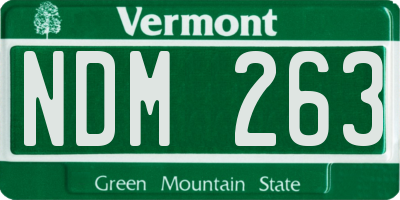 VT license plate NDM263