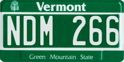 VT license plate NDM266