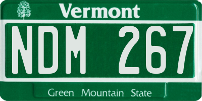 VT license plate NDM267
