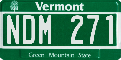 VT license plate NDM271