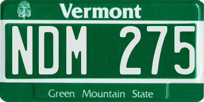 VT license plate NDM275