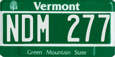 VT license plate NDM277