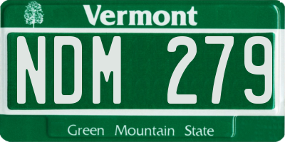 VT license plate NDM279