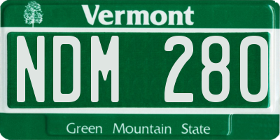 VT license plate NDM280
