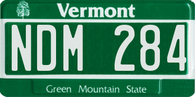 VT license plate NDM284