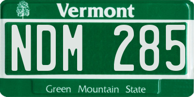 VT license plate NDM285