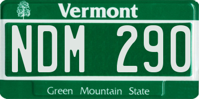 VT license plate NDM290