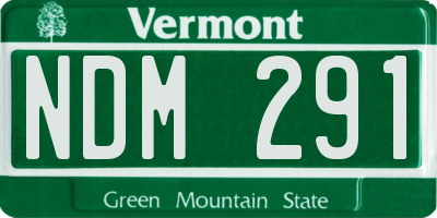 VT license plate NDM291