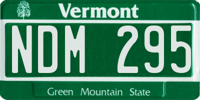 VT license plate NDM295