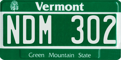 VT license plate NDM302