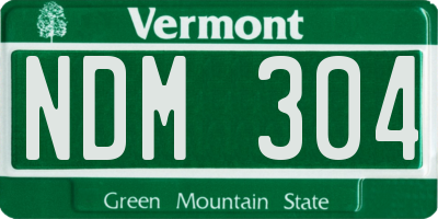 VT license plate NDM304