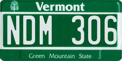 VT license plate NDM306