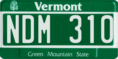 VT license plate NDM310