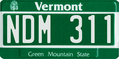 VT license plate NDM311