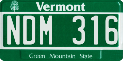 VT license plate NDM316