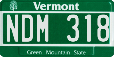 VT license plate NDM318