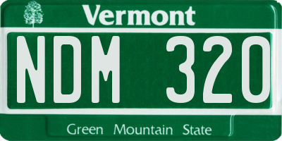 VT license plate NDM320